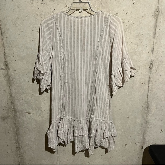 Mariaretto Tunic Top Mini Dress Sheer Layered Ruffles Lagenlook Cottage Core L - Picture 5 of 9